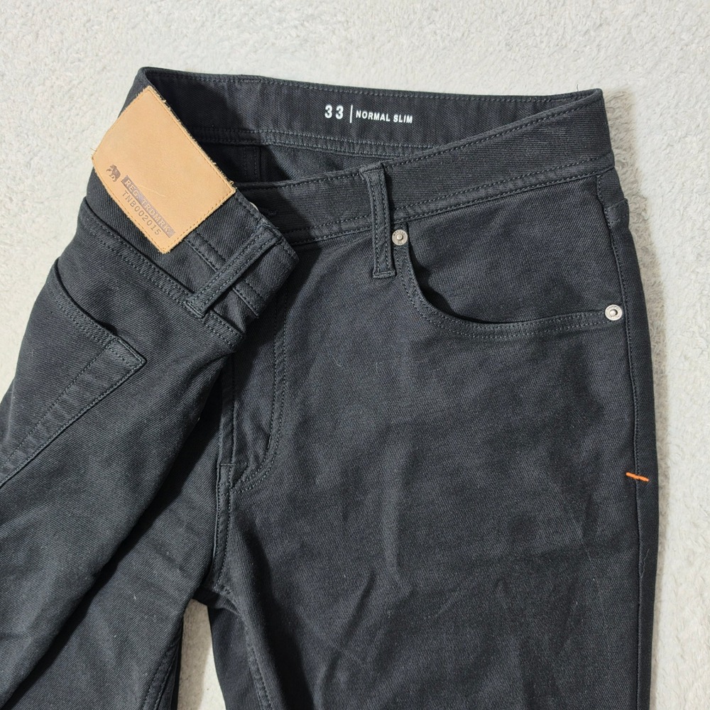 The Normal Brand Pants Mens 33/30 Black Normal Slim Taper Viscose Stretch
